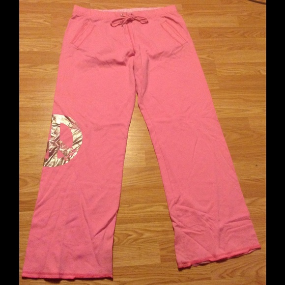 PINK bf sweats size large in pink color