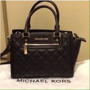 Michael Kors Black Quilt Selma medium tote