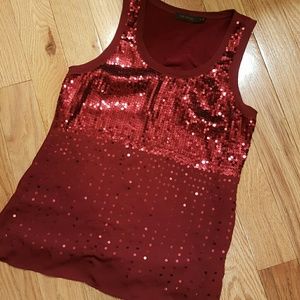Maroon sequined tank! The Limited