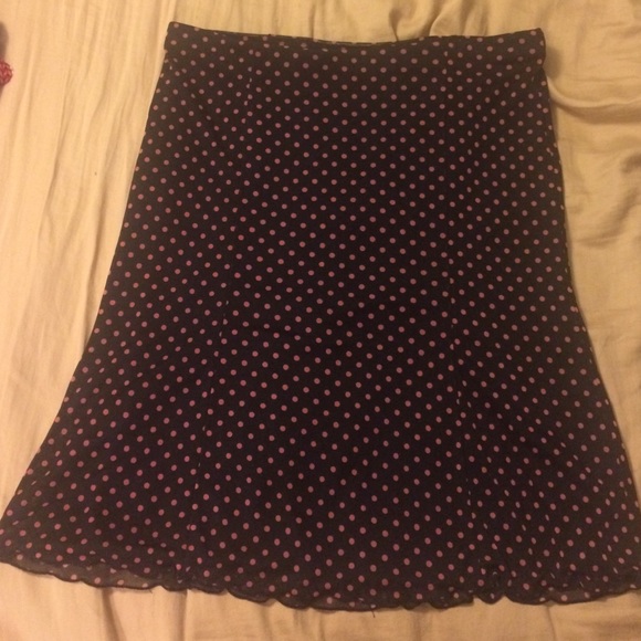 Express black with pink polka dot skirt