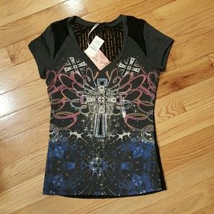 Buckle Angels & Diamonds, Black, Cross, Sequin