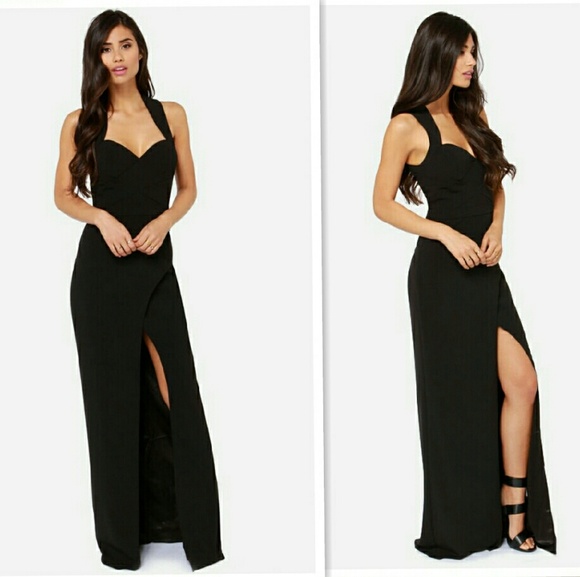Missguided Dresses & Skirts - Bariano Katja Black Sweetheart Maxi Prom Dress