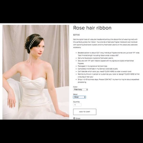 Bridal headpiece handmade by Sara Gabriel