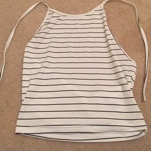 White Tie up tank top