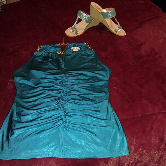 Silk spandex blouse from cache