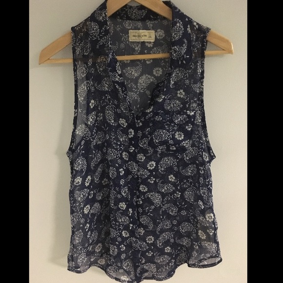 Sheer Blue Floral Top