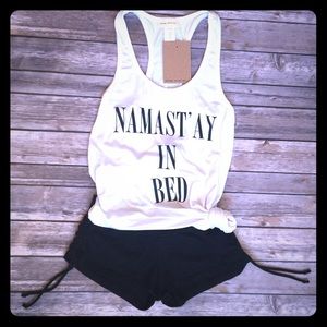 "Namast' Ay In Bed" tee NWT