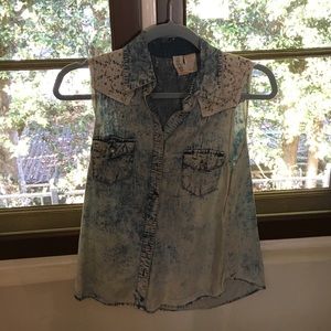 Button down tank top
