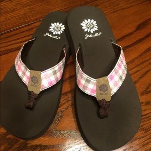 Barely Worn Yellow Box Flip Flops