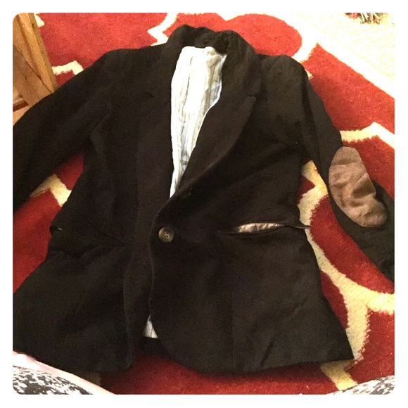 Black Blazer With Tan elbow patches from H&M