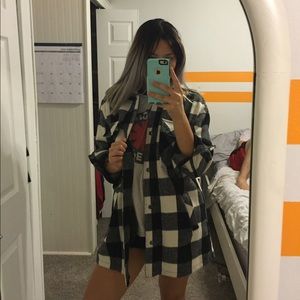 Plaid flannel coat