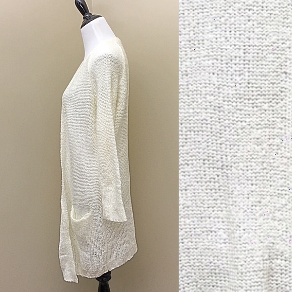 Cotton Emporium Cream Nubby Grandpa Cardigan- New - Picture 3 of 3