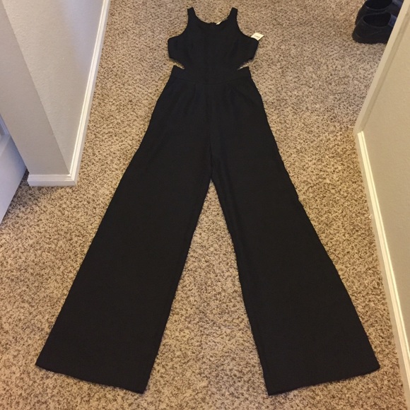 High Waist Black Jump Suit