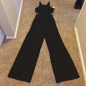 High Waist Black Jump Suit