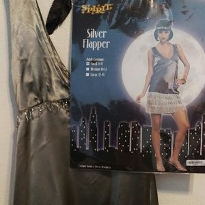 Silver Flapper Spirit Halloween Costume Dress