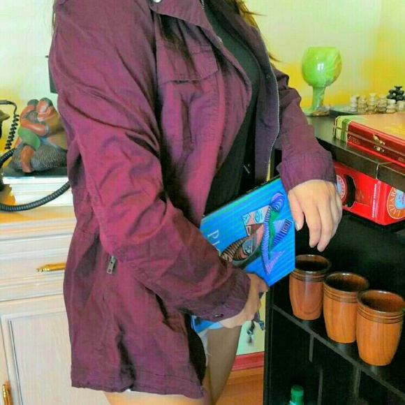 Burgundy utility jacket - Picture 2 of 2