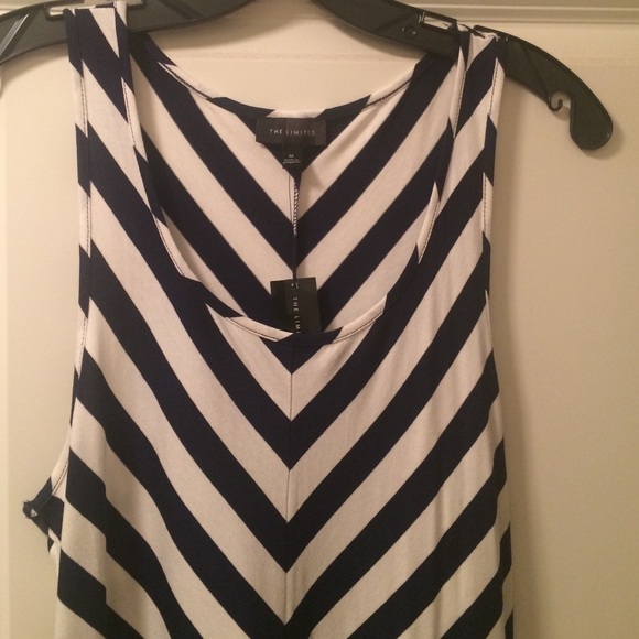 Navy and white striped dress
