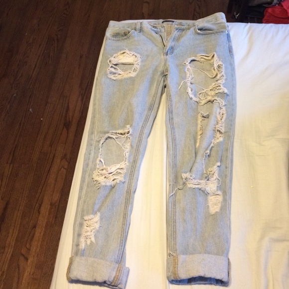 Very ripped Brandy Melville jeans