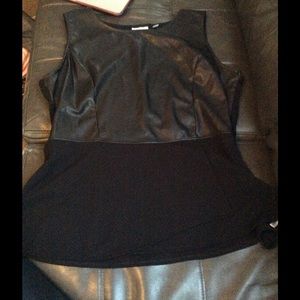 Leather Peplum Top