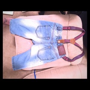 Baby boy jeans with suspenders