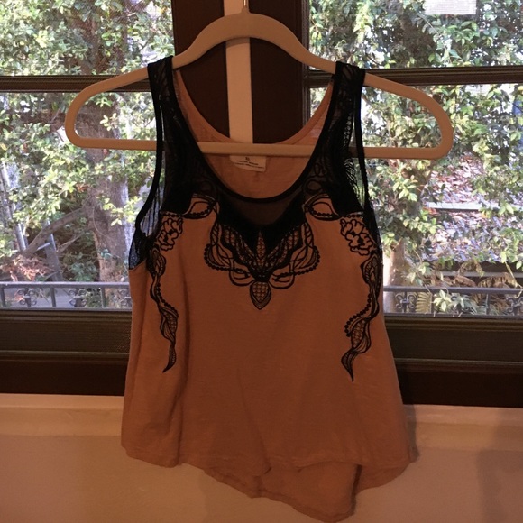 Tan and black tank top