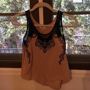 Tan and black tank top