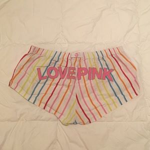VS Pink Striped Cotton sleep shorts