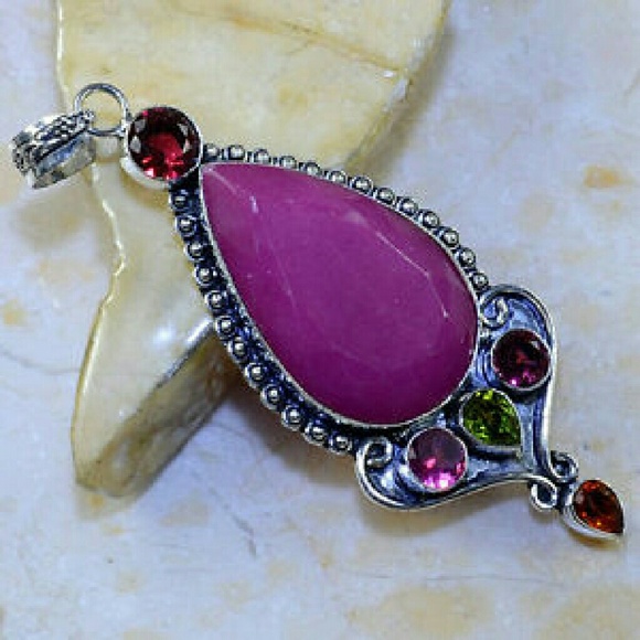 Pretty Titanium Stainless Purple/Pink Pendant