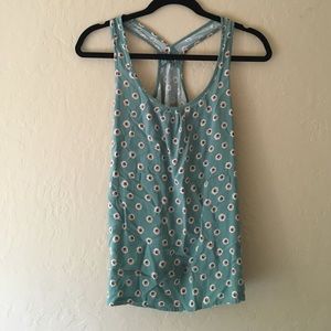 Flower print racer back tank top