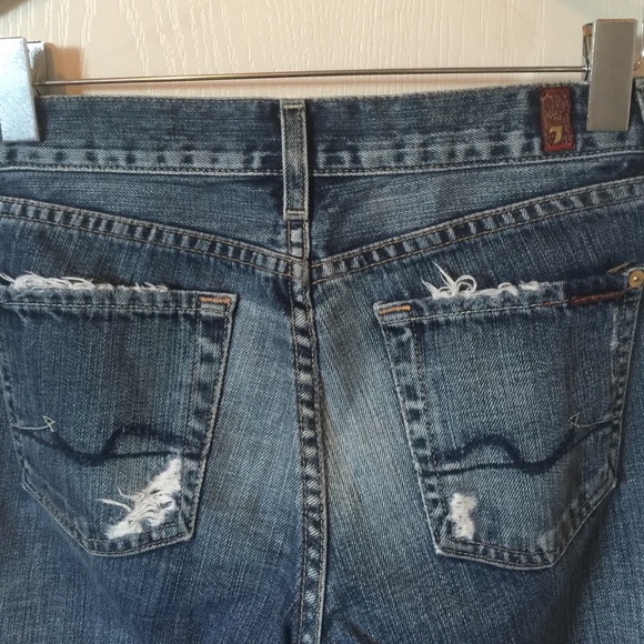 7 for All Mankind denim. Nice distress details. - Picture 2 of 4