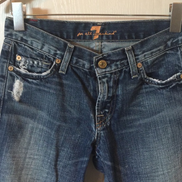 7 for All Mankind denim. Nice distress details. - Picture 4 of 4