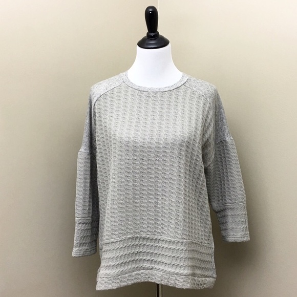 Lucky Brand Gray Woven Mixed Pullover- New w/Tags - Picture 2 of 4
