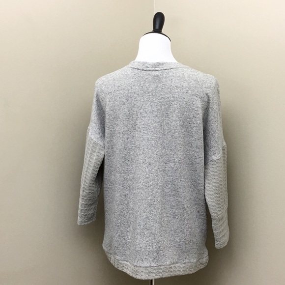 Lucky Brand Gray Woven Mixed Pullover- New w/Tags - Picture 3 of 4