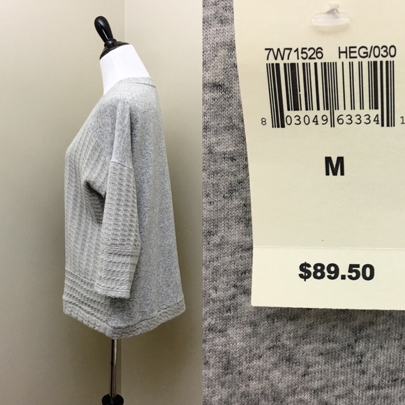 Lucky Brand Gray Woven Mixed Pullover- New w/Tags - Picture 4 of 4