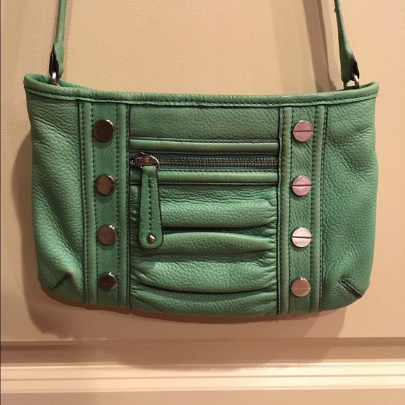 B. Makowsky Kelly Green Leather Crossbody