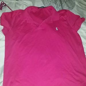 Pink ralph lauren polo w/turquoise horse