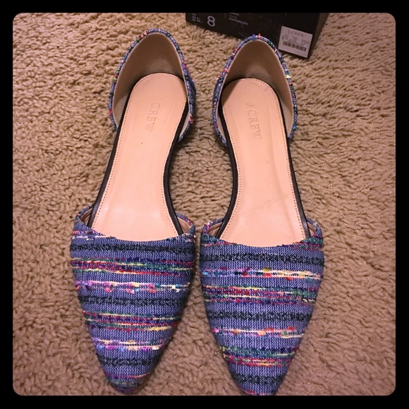 J. Crew Shoes - J Crew Fabric D'Orsay Flats in Vintage Sea