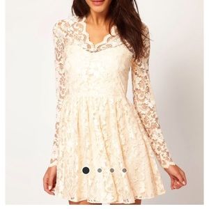 BLACK ASOS lace skater dress