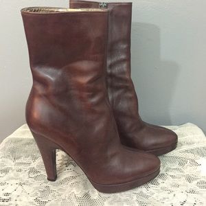 Prada mid calf leather booties