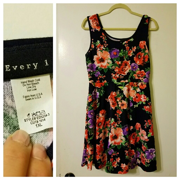 Flower pattern dress.