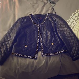 Black jacket with chain trim