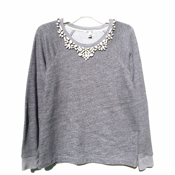 J. Crew Sweaters - ❗️ONE HOUR SALE❗️Dark Gray Beaded J.Crew Sweater
