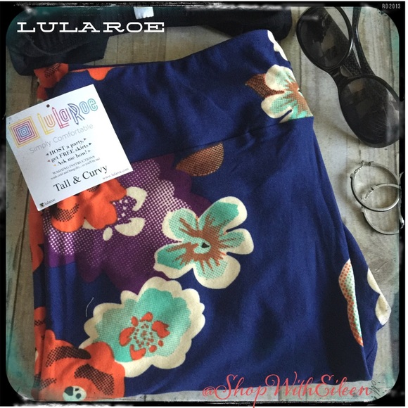 LuLaRoe Pants - 🆕 LulaRoe Royal Blue Floral Bunch TC Leggings!