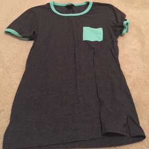 Grey and green t shirt