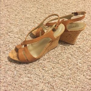 Tan wedges from Guess