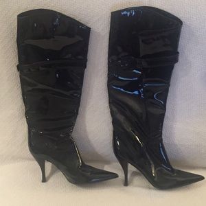 Sergio Rossi Patent Leather Knee High Boots