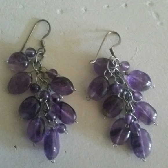 Purple dangle earrings