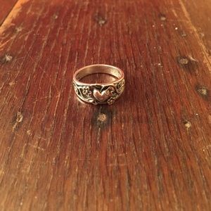 Retired James Avery heart and flower ring