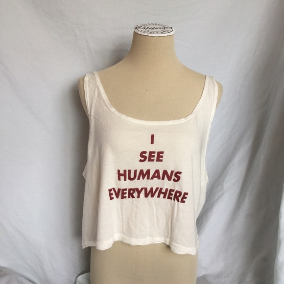 Brandy Melville humans crop tank top nwt