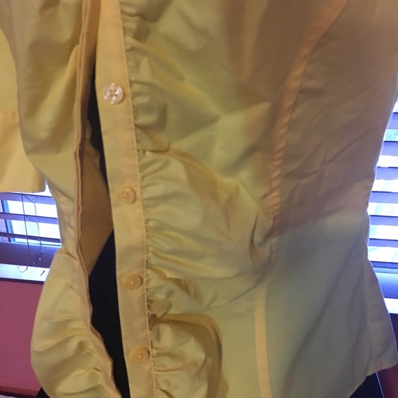 NY&C wear to work 3/4 sleeve button shirt-yellow M - Picture 2 of 3
